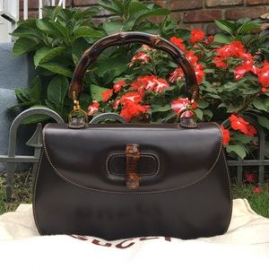 🦋 Vintage Gucci 1970’s Bamboo Handle Bag